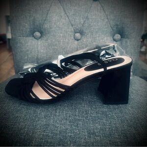 Oasis Black Strappy Block Heels